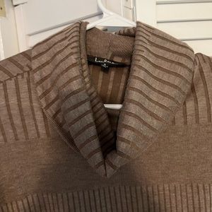 Tan Cowl-neck sweater dress